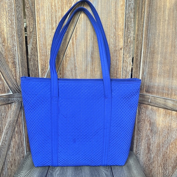 Vera Bradley Midnight Blue Large Textured Quilted Shoulder Handbag Travel Tote - Picture 3 of 16